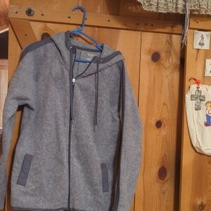 Gray Hooded Zip-Up Jacket